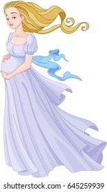Illustration of young pregnant woman