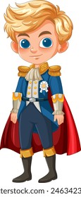 Illustration of a young prince in ceremonial uniform