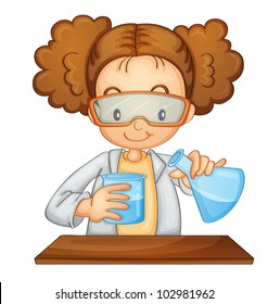 Illustration of a young scientist