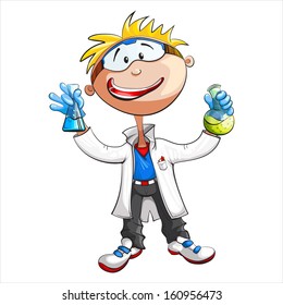 Illustration of a young scientist