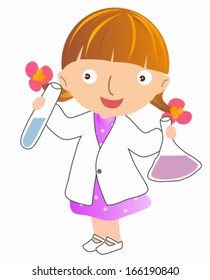 Illustration of a young scientist