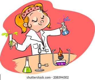 Illustration of a young scientist