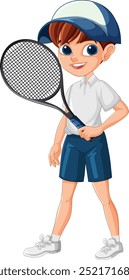 Illustration eines jungen Tennisspielers