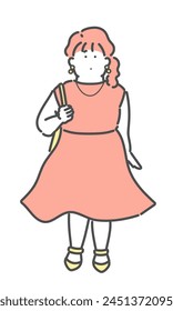 Illustration of a young woman enjoying shopping