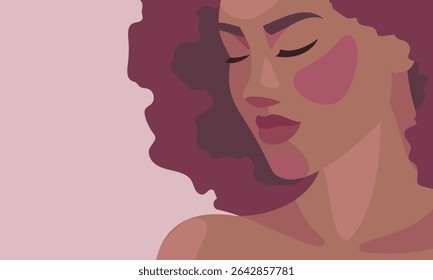 illustration of a young woman in flat colors