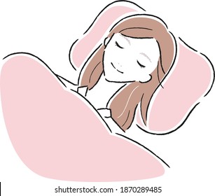 寝てる 女性 のイラスト素材 画像 ベクター画像 Shutterstock