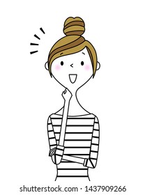 It is an illustration of a young woman I noticed.