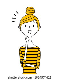 It is an illustration of a young woman I noticed.