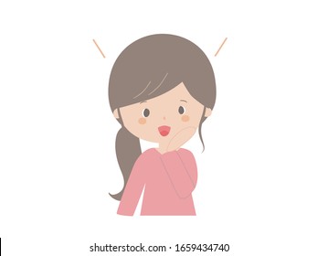 Illustration of a young woman rejoicing.