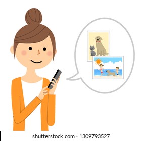 友人 日本人 スマホ のイラスト素材 画像 ベクター画像 Shutterstock