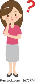 Illustration of a young woman struggling with a neck