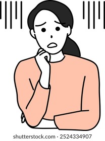 Illustration of a young woman in trouble