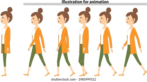 女性 横向き 歩き の画像 写真素材 ベクター画像 Shutterstock