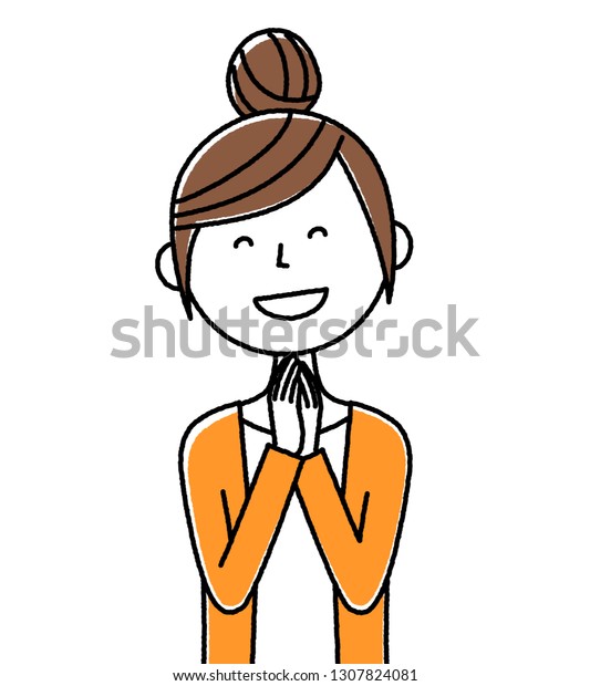 Illustration Young Woman Who Pleased Stock Vector (Royalty Free ...