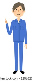 Illustration of a young working man lying on the finger.