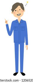 Illustration of a young working man lying on the finger.