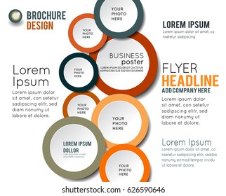 Illustration for your business presentations. Brochure design template, vector background