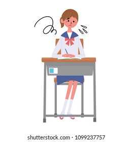 Illustration of youth studying