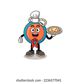Illustration of yoyo as an italian chef , character design