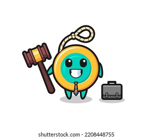 Illustration of yoyo mascot as a lawyer , cute design