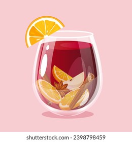 Ilustración de deliciosa bebida de frugalidad sangria