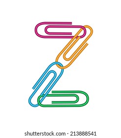 illustration of z letter created with clips
