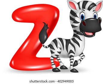 Illustration of Z letter for Zebra