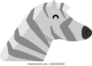 Illustration of a zebra. Black and white striped zebra.