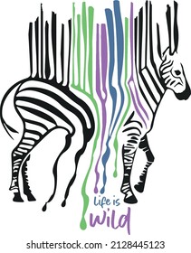 illustration zebra pattern. Digital printing and embroidery pattern for textile. fashion design.