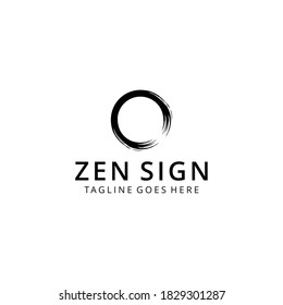 Illustration Zen vector circle brush strokes for frames logo design elements. 