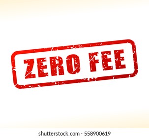 Illustration of zero fee text stamp