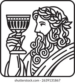 Illustration zeus with style monochrome	
