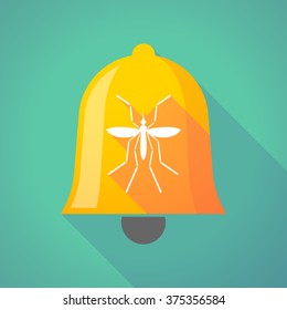 Illustration of a Zika virus bearer mosquito  in a bell icon