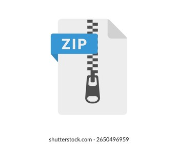 Ilustração do ícone do arquivo de extensão ZIP.