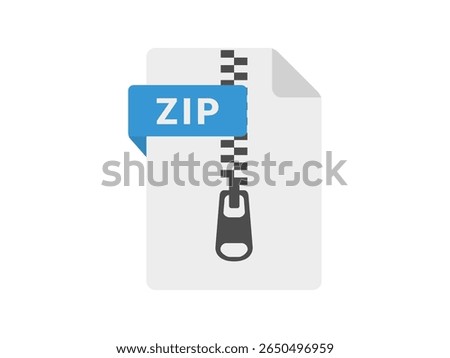Illustration of ZIP extension file icon.