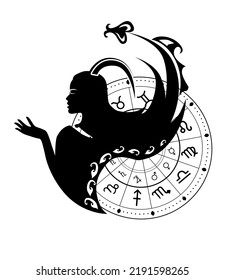 
The illustration - zodiac sign in the black color.