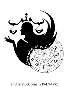 The illustration - zodiac sign in the black color.