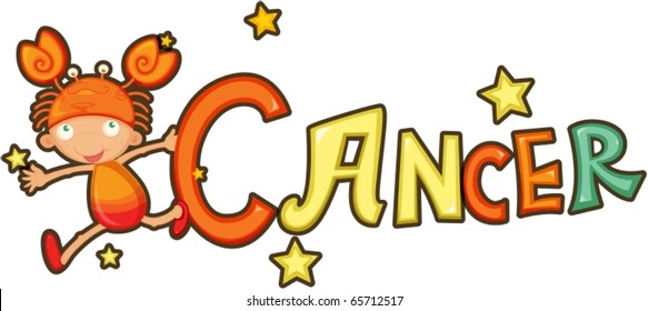 illustration of Zodiac sign Cancer on a white background