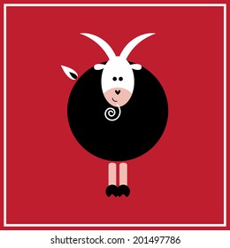 Illustration of zodiac sign Capricorn - a cute goat