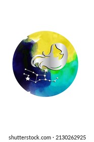 The illustration - zodiac sign in flat style design.