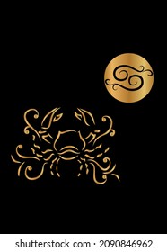 
The illustration - zodiac sign in the gold color.