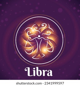 The illustration - zodiac sign in the gold color.