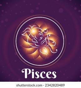 The illustration - zodiac sign in the gold color.
