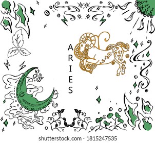 The illustration - zodiac sign in hand drawn style.