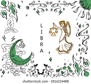 The illustration - zodiac sign in hand drawn style.