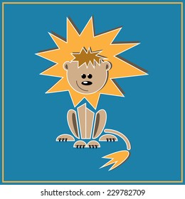 Illustration of zodiac sign Leo - lion sitting