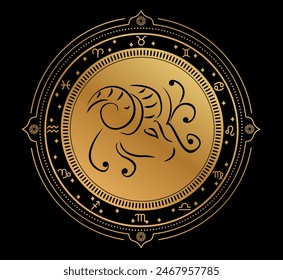 The illustration - zodiac sign in the modern style.
