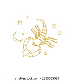 
The illustration - zodiac sign in style of line art.