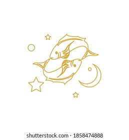 The illustration - zodiac sign in style of line art.