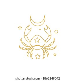 The illustration - zodiac sign in style of line art.